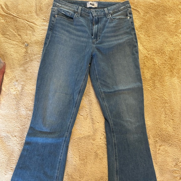 PAIGE Flare Jeans in Classic Blue - Picture 1 of 5